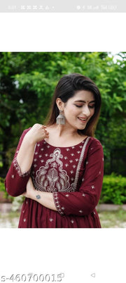 Anarkali kurti maroon 9