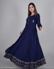 Navy blue long gown