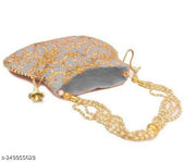 Colorful Women Potli Bag  Rajasthani handmade Traditional Potli Bag Embroidery Work Jaipuri Silk