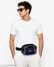 SLOPE Waist Bag for Men & Women | Stylish Unisex Fanny Pack, Belt Bag & Hip Bag | Compact Travel, Running, Gym & Daily Use Pouch | Adjustable Crossbody Sling Bag I Blue