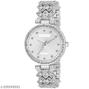 OHHO Special Edition Silver Dial & Silver Metal Bracelet Chain Analog Watch - For Women's-Ladies's-Girl's