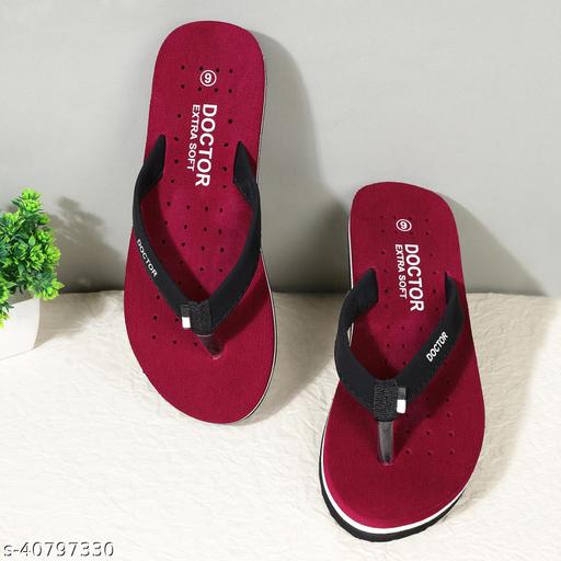 DOCTOR EXTRA SOFT Maroon-OR-D-19 Women's Orthopaedic Diabetic Comfort Daily Use Slippers & Flipflops