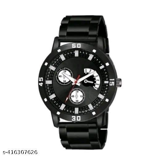 HRV AV 126 Black Pu And Leather Bracelet Men Watch