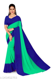 Padding, Shaded, Dyed Georgette Saree with Blouse Piece