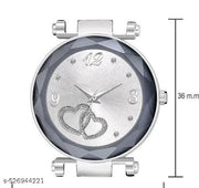Analogue Heart Dial Magnetic Strap Analog Watch for Girl's and Women (Pack of 2)