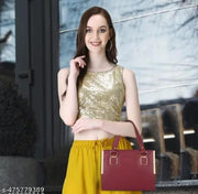 Women's (MAROON)Textured  HAND  BAG