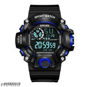 Combo Offer For Mens Digital Dial Black Solid Design Strap Multi Functional with Backlight Sports Watch for Men & Boy- Branded and trandy Black Color Strap Waterproof Digital Sports Watch for Men's Kids Watch for Boys Watch for Men Pack of 1