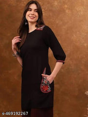 Ethnic Motifs Embroidered A-Line Kurta
