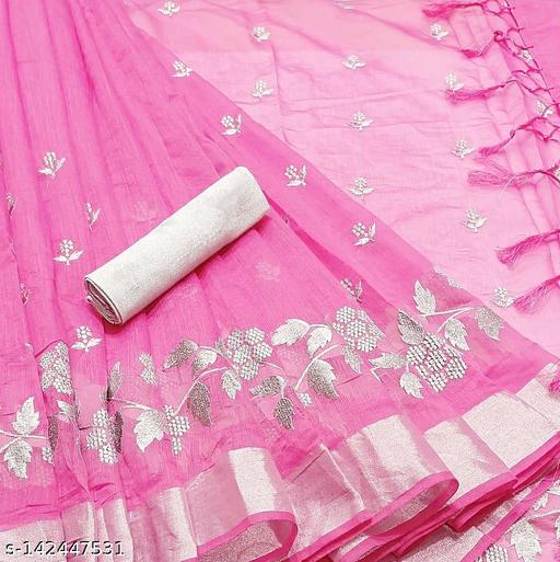 Woman Fancy Chanderi Cotton Saree