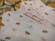 White Kurti Floral Print For Women | Cotton Kurti For Summer Wear | Embroidery Kurti for Women | Women Kurti | Soft Fabric | Summer Wear Kurti