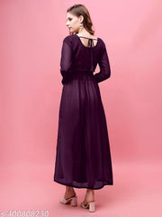 Fabfairy Embroidered A-Line Georgette Kurta