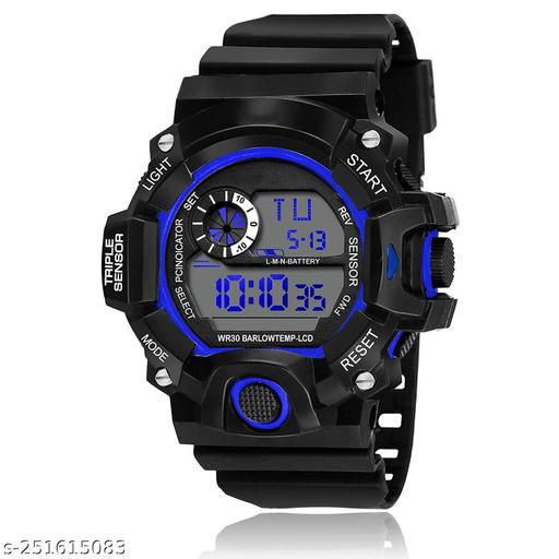 Multicolor Digital Watch ALL MULTI-FUNCTION AVAILABLE ( DATE / TIME / ALARM / LIGHT / DAY ) Illuminated Display Sports Digital Multicolor Dial Black Silicon Strap Men's Watch sporst Watch For Men Boys Watch