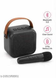 Newly Launched Fusion Tunes 5W Mini Bluetooth Speaker, Wireless Karaoke Mic, 4Hrs Playtime, Dim Night RGB Lights, 5 Voice Effects, Multi-Play Modes BT5.1/TF Card & Type-C Charging