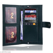SHAMRIZ Unisex Leather Long Wallet – Stylish, RFID-Protected Cardholder with Zipper Pocket & Magnetic Snap Closure – Premium Genuine Leather for Men & Women