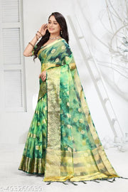 NEW FANCY ORGANZA SAREE  MULTY COLOUR SAREE