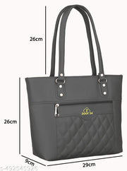 Stylish Quilted Tote Bag for Women | Premium PU Leather Shoulder Bag | ZOOT 24 Handbag