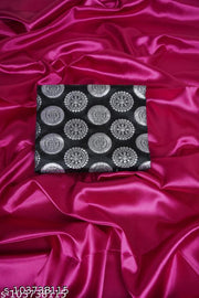 Sana Silk Satin Silk Maroon Embroidered Saree With Blouse