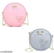 Stylish sling bag for girls and 2 pcs pink gery