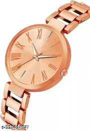 Attractive New Solid Dial Attractive Metal Chain Belt Analog Watch for Women