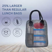Lunch Bag Travel Nylon Storage Tiffin Bag | Leakproof Keeps Hot and Cold Unisex Lunch Box Bag for Kids, Office, Picnic, School (Grey, 7 Litre)