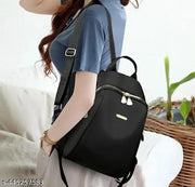 Backpack Bag for Girls and Women, Latest Traditional Printed Black Backpack/School Bags (Black)