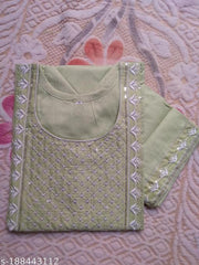 Women Neck & Border Embroidered  Straight Fancy Kurta