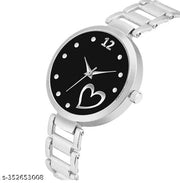 TRENDING MULTI-COLOR BLUE BLACK PINK ) DIAL ANALOG SILVER STAINLESS STEEL STRAP 3 COMBO WATCH ,