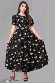 Polyster/Crepe fabric-Kurti Aanarkali