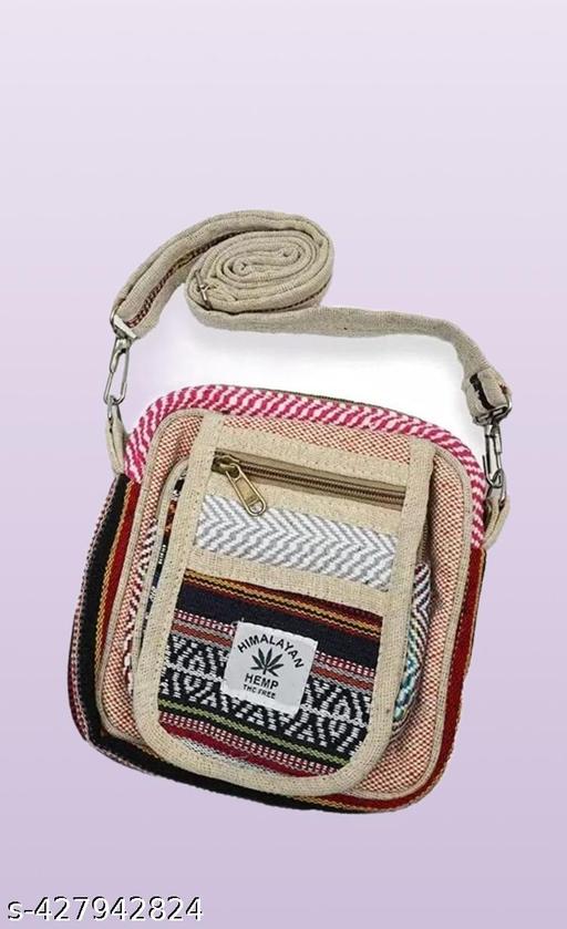 MYRIAD  Hemp  Square Tote Handwoven Multicolor Pattern Square  Hemp Tool Bag Vibrant Multicolor Design Pack of 1 Multicolor ( 8*8)