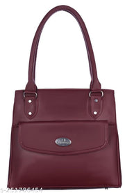 Aljazeera Premium Soft Leatherette Formal Casual Handbag with Front Flap Pocket & Double Handles