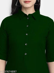 Women's Solid Rayon Plain Kurtis