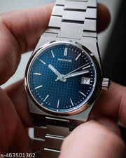 Premium Quality Pattern Black Dail Stainless Steel Strap Royal Look Analog Watch For Men&Boys