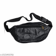 Stylish Premium leather Black Waist Bag  / Stylish Travel/ For man & women /Gift for Family / Love