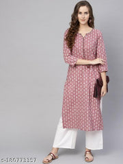 PINK PRINTED KURTI (SINGLE)