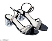 Women’s Black Fashion Sandals – Comfortable & Stylish Slip-On Heels for Weddings