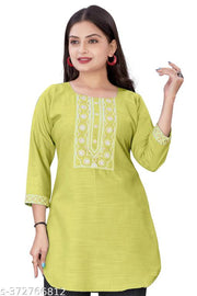 stylelist short kurti with embroidered work