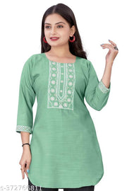 stylelist short kurti with embroidered work