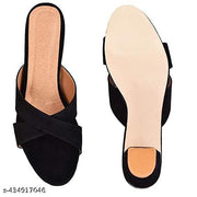 Women Block Heel Sandals Casual Comfortable Cross Strap Velvet Material For Adult Women/Girls  Block Heel Fashion  sandal for women, casual heel , women sandal , black heel, heel for women , heel sandal ladies , heel ke sandal ,  high heel , under 300
