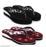 Pack of 2 - TWO SOFT Comfortable & Stylish Extra Soft Slippers/ Flip Flop for Women & Girls Combo of 2