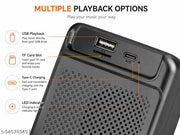 Wireless Mini Bluetooth Speaker with Deep Bass, Dynamic HD Sound, 1200mAh Long Battery Backup, RGB Light Bar, Compact Portable Design, Easy Bluetooth Pairing for Smartphones | Multicolour