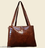 Classy brown women's small tote bag handbag