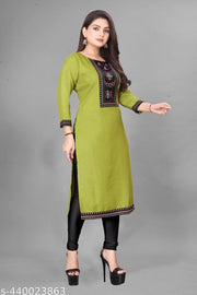 Desigener Kurti New Collection Cotton Blend Stylish New Trendy Embroidered Pattern Casual Kurta for Girls & Women