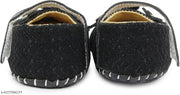 Neska Moda 6 To 12 Months Baby Girls Synthetic Leather Floral Baby Sandal Booties (Toe to Heel Length - 12 cm, Black, Peach)-BT1893andBT1895