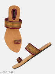 Azores Maroon Ethnic Flats