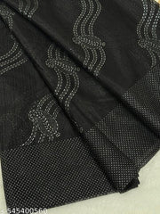 Elegant Shining Net Saree with All-Over Mukesh Work and Matching Blouse Piece