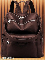 MomsyStore 20 L Leatherette Backpack Purses for Women and Girls to Carry Daily Stuff