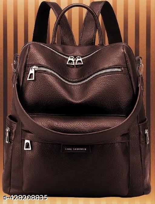 MomsyStore 20 L Leatherette Backpack Purses for Women and Girls to Carry Daily Stuff