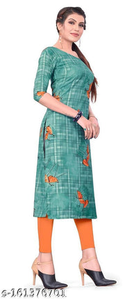 Polyster/Crepe fabric-Onam Adorable Kurtis For Women And Girls Under 199