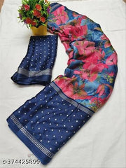 trendy new moss flower printed saree