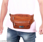 Leather Waist Bag for Men and Women | Fanny Pack Travel Handy Hiking Zip Pouch Money Belt with Adjustable Strap for Men and Women